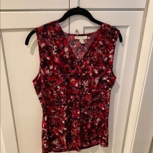 Dana Buchman Women's Sleeveless Red Patterned blouse